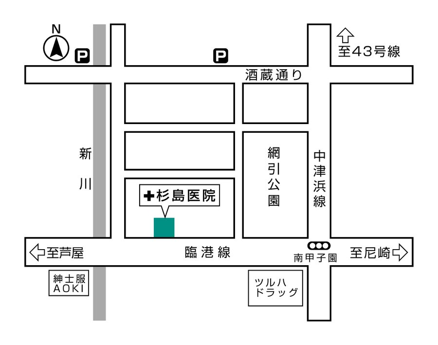 杉島医院周辺の地図